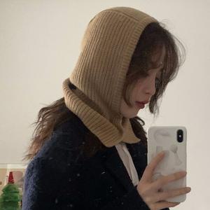 목따뜻 투버튼 똑딱단추 겨울 털모자 후드 니트모자