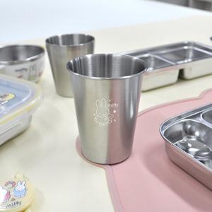[키친유]미피 스텐 304 컵 350ml 양치컵 물컵 자기주도 아동 유아용 한손컵 우유 간식