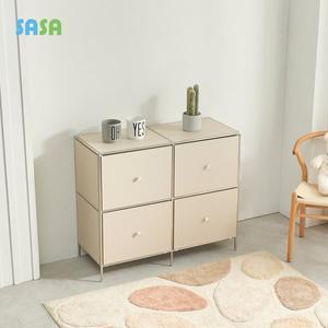 [SASA]사사가구 해피 모던센츄리 1000 모듈 2단 철제 4칸 서랍 수납선반장 4colors