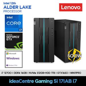 레노버 12세대 i7 컴퓨터 Gaming5-17IAB7-CI7G65S5HR+11PRO(I7 12700+16GB+SSD512GB+1TB+GTX1650+11PRO)