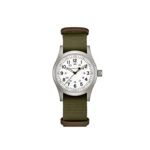 [정품 보증] Hamilton Khaki Field Mechanical 해밀턴 카키 필드 메카니컬 38mm 나토 스트랩 그린 화이트