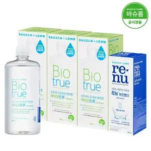 [공식] 바슈롬 바이오트루 렌즈세척액 500ml x3개 + 리뉴 어드밴스 355ml x1개