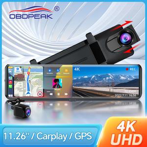 룸미러 블랙박스 K4 11 26 인치 Carplay 안드로이드 자동 4K 2160P Wifi 대시 백미러 자동차 DVR GPS 네비게이션 비디오 레코더 듀얼 렌즈