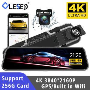 룸미러 블랙박스 10 인치 대시 4K GPS WIFI 미러 자동차 DVR 듀얼 렌즈 Dashcam IPS 스크린 카메라 드라이브 레코더 스트림 백미러