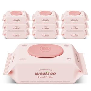 weefree 위프리 오리지날 제로 핑크 아기물티슈, 엠보싱원단(200x150), 55g, 100매, 10팩