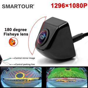 CCD HD 180 도 어안 렌즈 자동차 카메라, 후면 및 전면 광각, 블랙 메탈 반전 백업 나이트 비전, 12V
