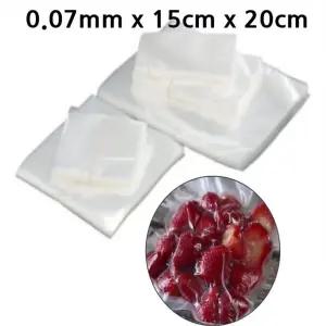 진공비닐봉투 0.07mm x 15cm x 20cm 100장/가정용/진공/포장지/압축/비닐/포장롤/지퍼/팩/포장/신선/식품