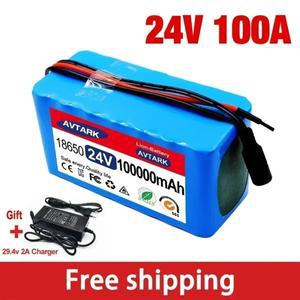 100Ah 7s3p 18650 배터리 24V 리튬 전기 자전거 오토바이 이온 팩 + 2A