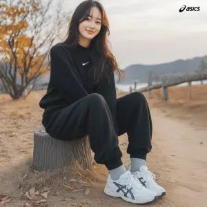 아식스 젤 누노비키 화이트 블루 여성 남자 런닝화 운동화 1203A536-105