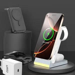 맥세이프 보조배터리 + 애플워치 갤럭시워치 무선 탈부착 접이식 충전 거치대 10000mAh