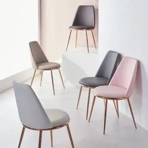 [우아미]마아 로즈골드 PU가죽 카페 식탁 의자