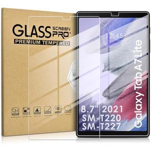 삼성 갤럭시 탭 A7 라이트 8.7인치 2021년형 2팩 DETUOSI 화면 보호기(SM-T220/T227U/T225), 울트라 클리어/케이스 친화적/터치 감응형/버블 프리/안티 스크래치 마이카 강화 유리
