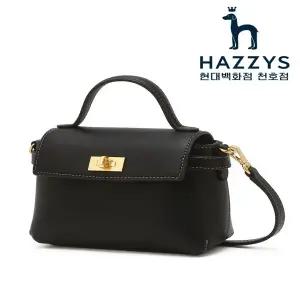 [헤지스ACC] HIWA5F780BK [H Lock] 블랙 Lock 장식 가죽 미니백