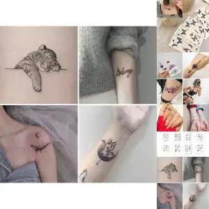 동물 호랑이 고래 토끼 타투 스티커 헤나 문신/반영구/도안/커버/셀프/긴팔/자궁/심장/나비/가리기/성인/핸