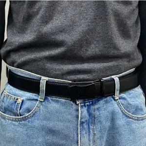 남성 허리벨트 자동 인조 가죽 허리디 블랙