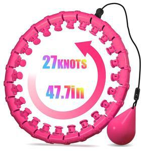 성인 체중 감량을 위한 Argvsde 가중 훌라 인피니티 피트니스 후프, 2 in 1 스마트 운동 서클 27개의 탈착 가능한 매듭, 여성 및 초보자에게 적합한 핏 후프