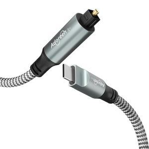 [미국배송] ADOREDEN 단방향 USB C TO TOSLINK 디지털 광 오디오 케이블 6피트 2.0 남성에서 SPDIF 포트 남성 광섬유 어댑터 TV/사운드바용 땋기 소니 PS5 스피커-NOT