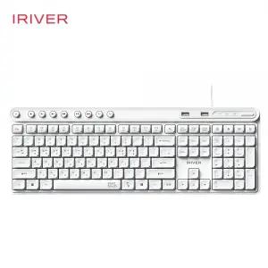 아이리버 항균 2PORT HUB 지원 생활방수 키스킨 무소음 유선 키보드 K601U 화이트