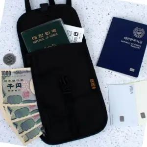 여행 크로스백 덮개형 블랙 정보유출방지 휴대 RFID차 여권