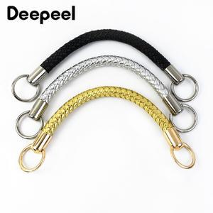 2Pcs Deepeel 25/40/50cm 패션 가죽 PU 짠 핸들 여성 숄더 핸드백 스트랩 지갑 DIY 액세서리 교체