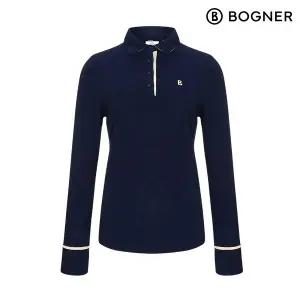 [보그너] 여성 띠소매 베이직 카라 티셔츠 NAVY
