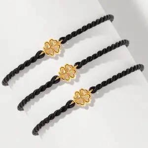 골드팡 24k 순금 아벨라 라인클로버 매듭팔찌 10종 택1