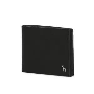 [헤지스](광주신세계)[COLOR POINT] 블랙 배색포인트 소가죽 슬림 반지갑 HJWA5E330BK