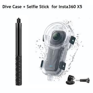 Insta360 X5용 1.1M 투명 셀카봉 + 다이빙 케이스 60m 방수 하우징 커버 쉘