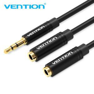 Vention 3.5mm 남성-듀얼 여성 오디오 분배기 잭 케이블 노트북 이어폰 스피커  사운드 Aux