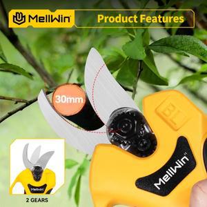 MELLWIN 30MM 브러시리스 전기 가지 치기 가위 과일 나무 분재 Makita 배터리 핀 용 정원 전동 공구