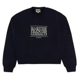 마리떼 여성 클래식 로고 크롭 스웨트셔츠 MFG45CSW111-NVY