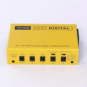 VITOOS AD5S 디지털 이펙트 페달 전원 공급 장치 풀 절연 필터 리플 소음 감소 고전력 이펙터