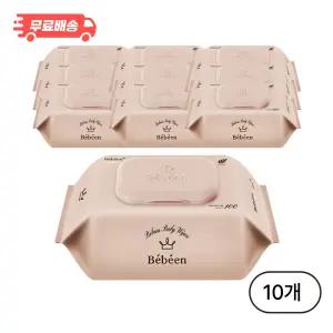 베베앙 오리지널 플러스 아기 물티슈 캡형, 55g, 100매, 10개