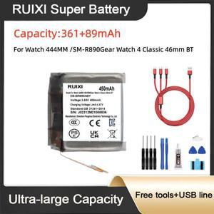 RUIXI 초대형 배터리 EB-BR880ABY 갤럭시 워치 4 40mm/42mm용 EB-BR890ABY 갤럭시 워치 4 44mm/46mm용 + 도