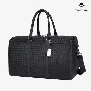 [트윈스파파] 남녀공용 대용량 PU 가죽 여행용 보스턴백(P0000UAF/블랙)