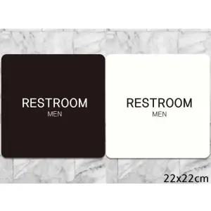 [라일리] Rly RESTROOM MEN 부착형 사각안내판 22x
