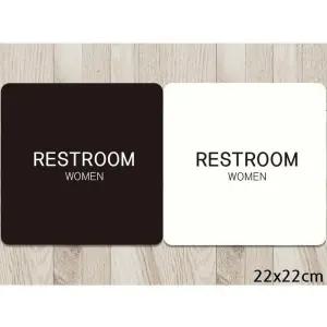 [라일리] Rly RESTROOM WOMEN 부착형 정사각안내판