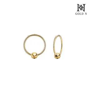 14K 슬림볼링 귀걸이 10mm YG