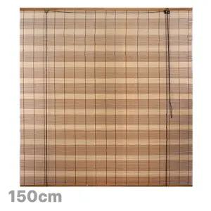 150cm 브라운 스트라이프 대나무 자동발 ( 천연 나무발 업소용 문발 햇빛가리개 블라인드 가림막 창문발 )