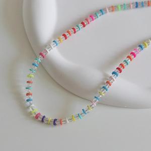 [수호쥬얼리]kiti 비즈 레인보우 목걸이