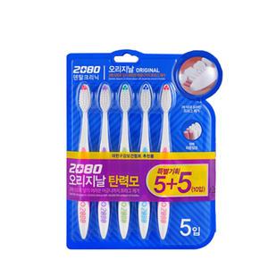 애경) 2080 오리지날 칫솔 탄력모 5+5(10입) x1개(총10개)