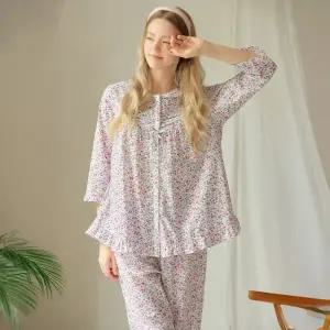 메이플라워 화이트베리 7부 순면 여성 빅사이즈 잠옷 세트