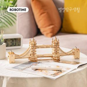 한글설명서 별별탐구생활 로보타임 TG412 타워 브릿지 건축물 DIY 3D 우드 퍼즐