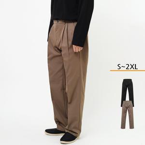 와이드핏 핀턱 슬랙스 남성 캐주얼 앞뒤 주름 팬츠 빅사이즈 간절기 겨울 패션 바지 P420