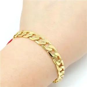 [윙윙쇼핑]3mm 18K GOLD GF 골드 금 팔찌 체인 부부 부모 여친 금체인 체인줄 스트랩 체인팔찌