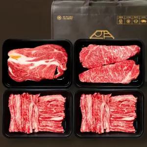 1++등급 프리미엄 등심 A 1kg 한우선물세트 (투뿔 등심+채끝살+갈비살) 선물용 마장동 소고기 구이용 정육 설날 추석 명절 명품 한우세트 부모님 기념일 생신 감사선물 추천