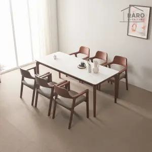 [/착불배송] 베르체 1900 포세린 통 세라믹 6인 식탁 세트 (식탁+의자6)