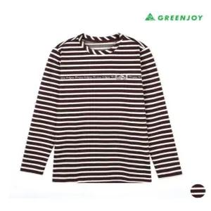[그린조이]여성 스트라이프 라운드 긴팔 티셔츠
