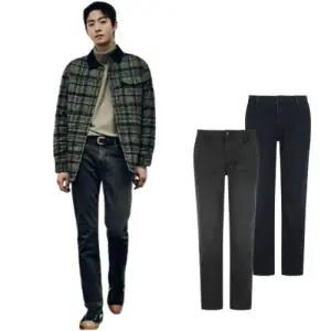 [롯데백화점]에디션 허리 밴딩 스트레치 기모 데님 팬츠 2종 NEE5DP1907