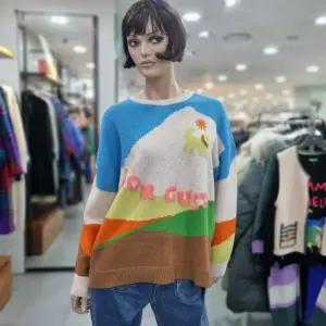 베네통/애플아울렛/컬러 물결 니트/BAKP05411